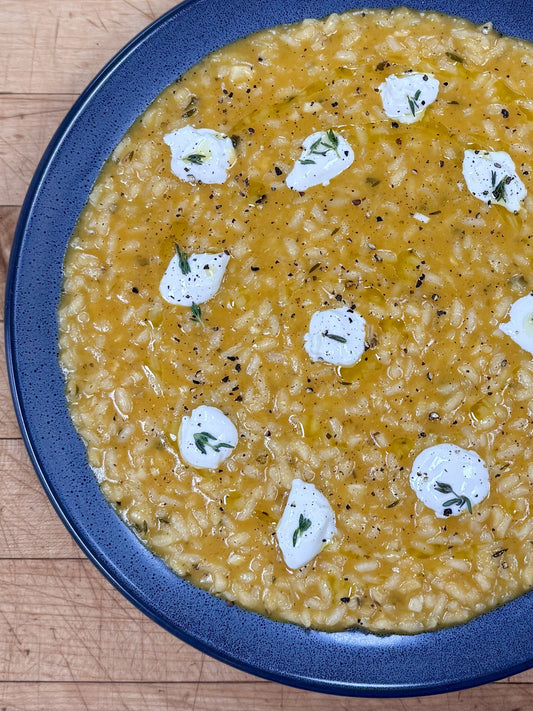 Tomato-Free Risotto with Whipped Goat Cheese